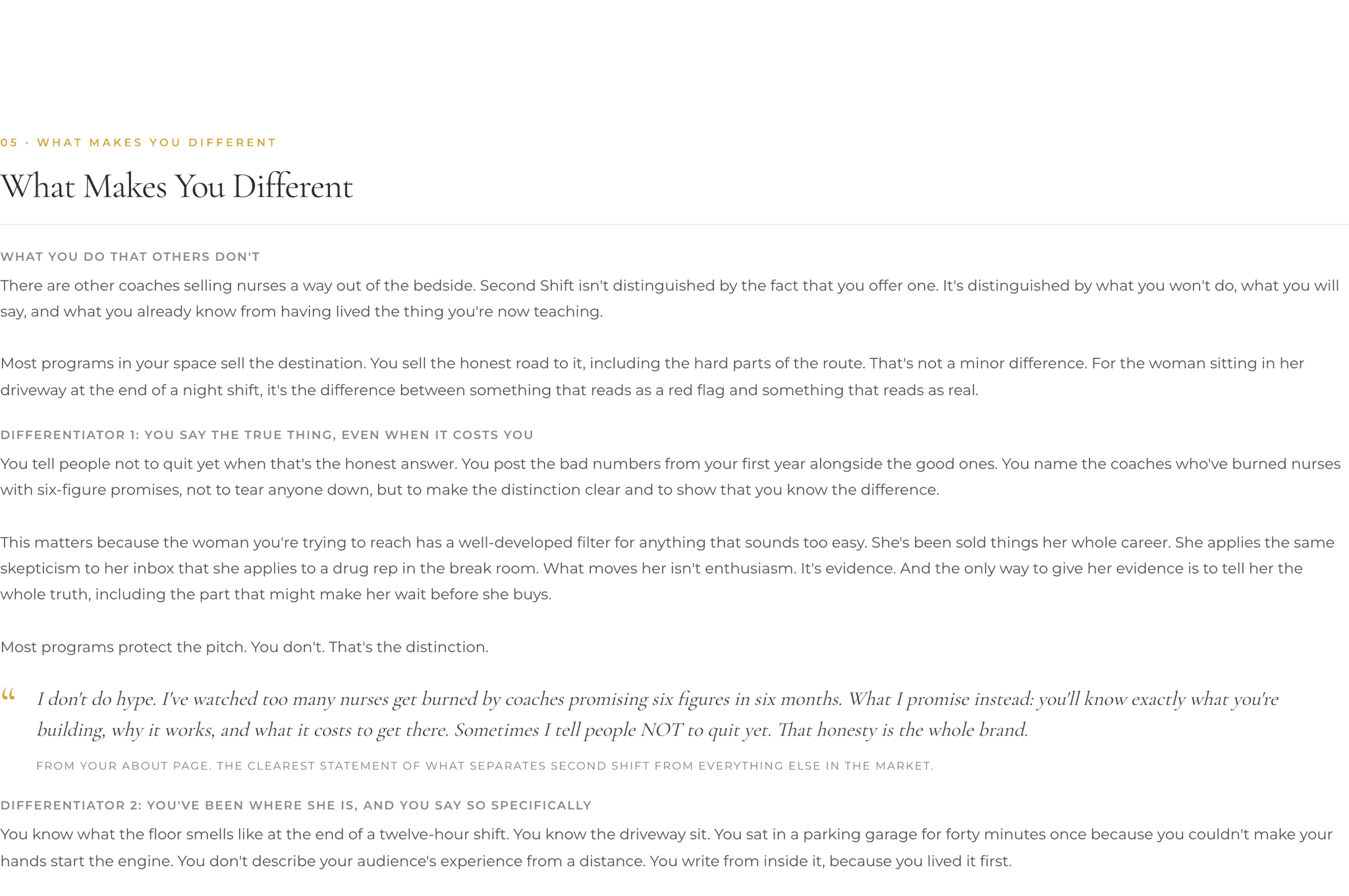 A Messaging Guide section