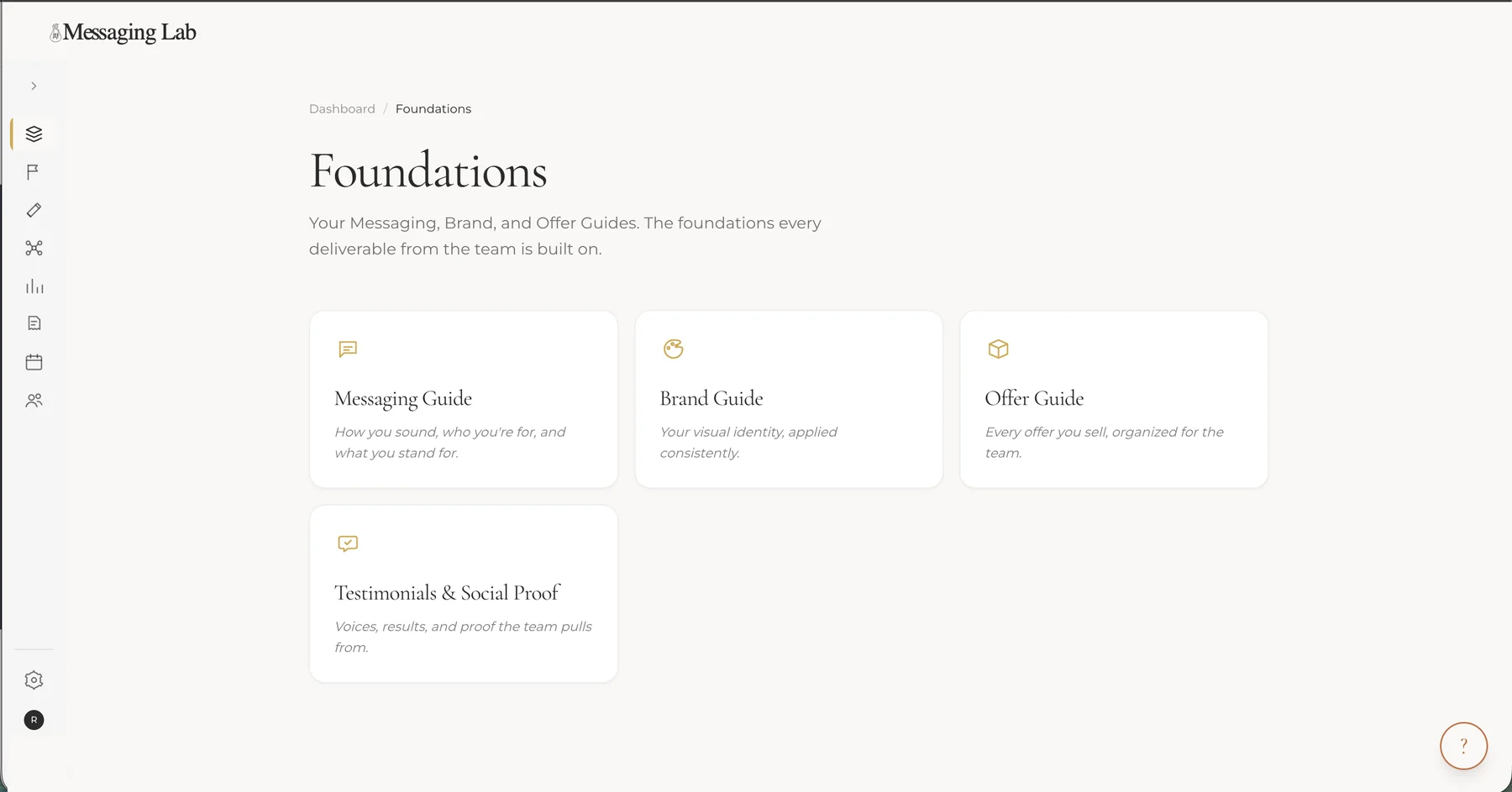 The Messaging Lab app — Build your foundation.